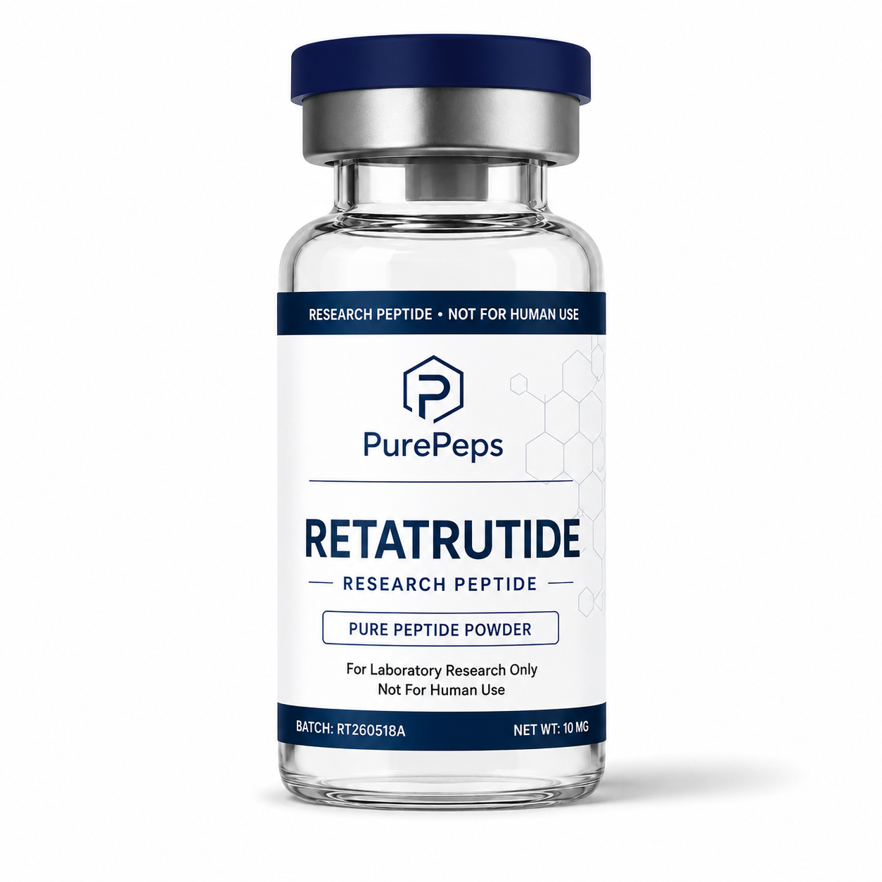 Laboratory vial of Retatrutide 10 mg