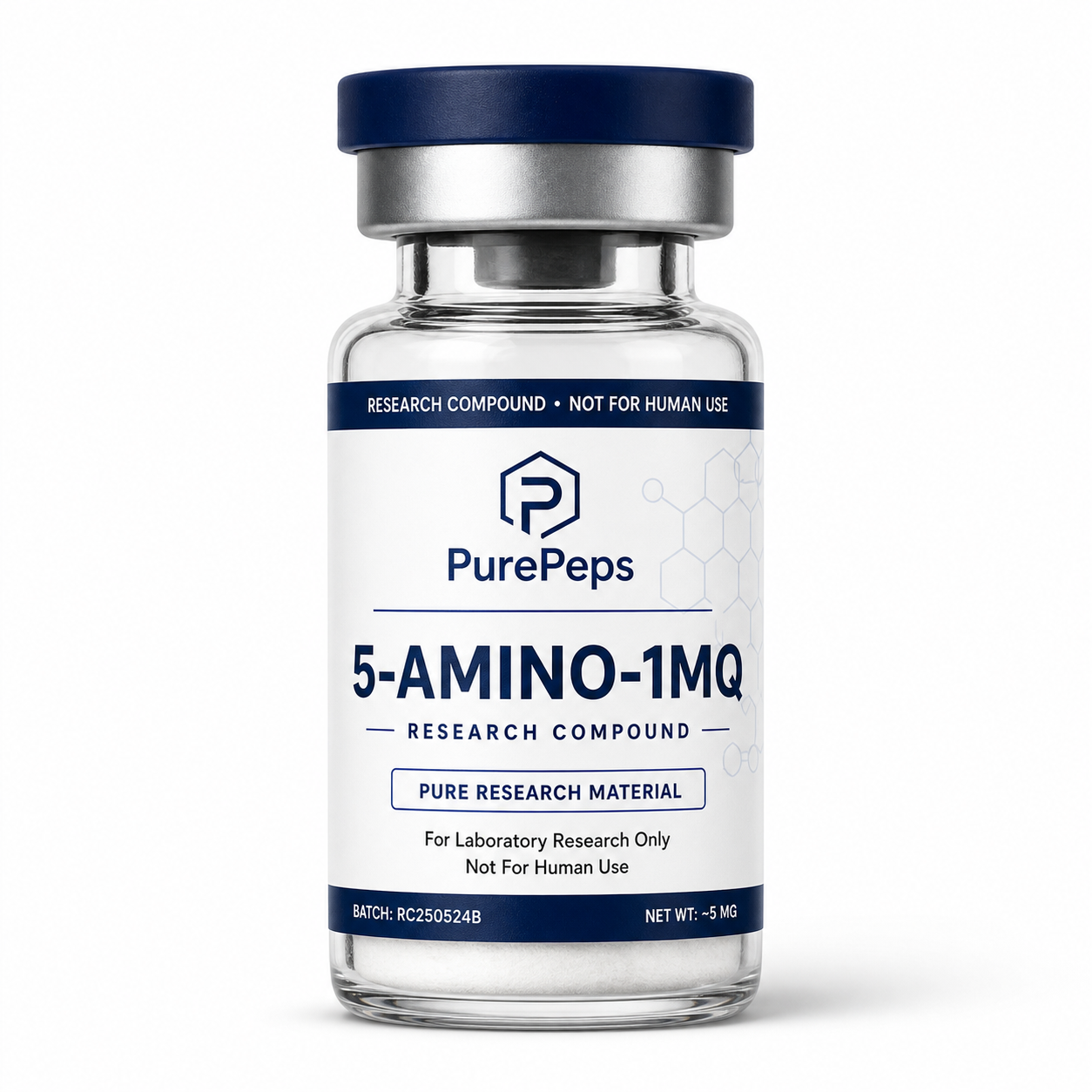 Laboratory vial of 5-Amino-1MQ 10 mg